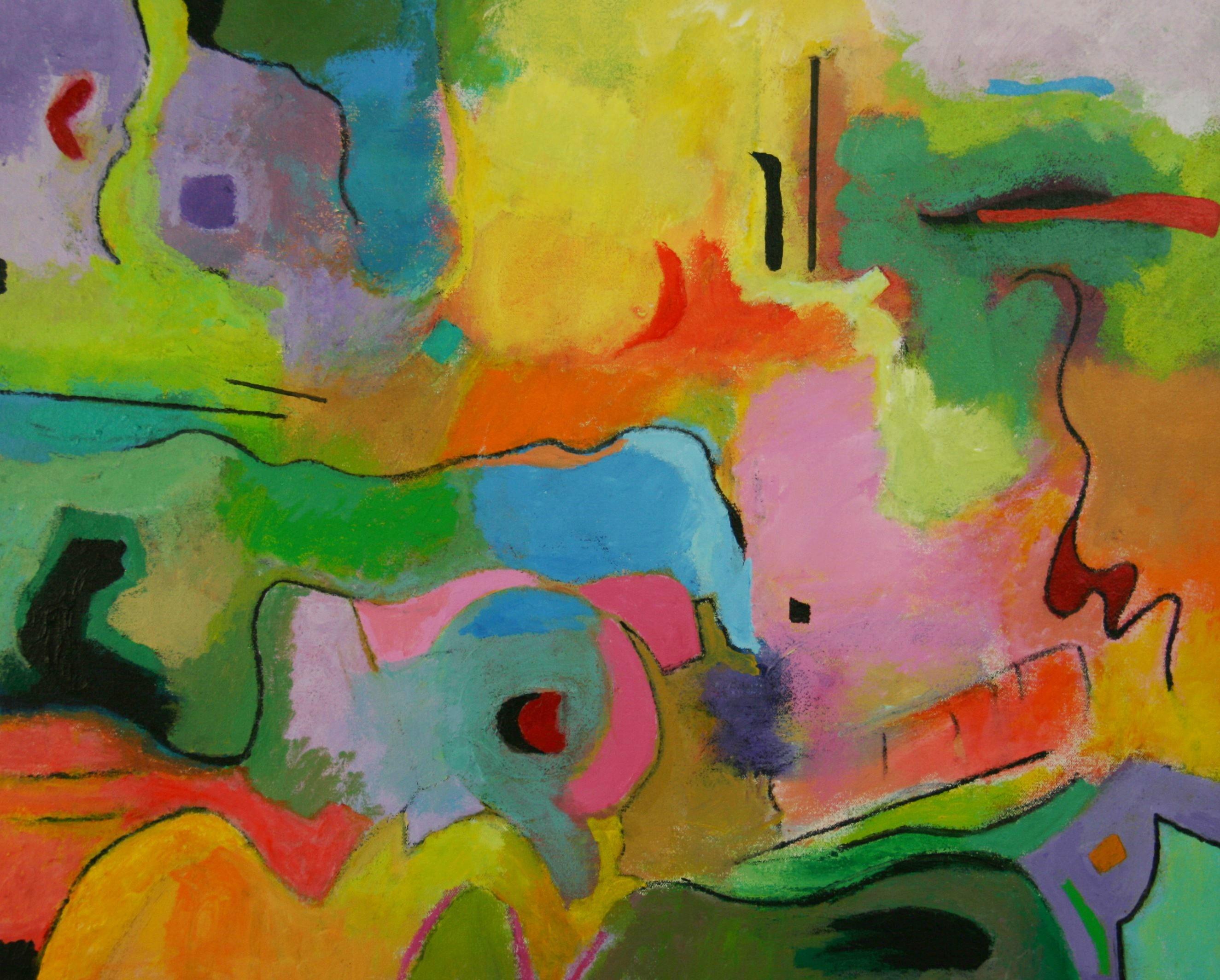 Fauvist  Colorful Landscape  Soft Impact #29 - Brown Landscape Painting by Tannenbaum
