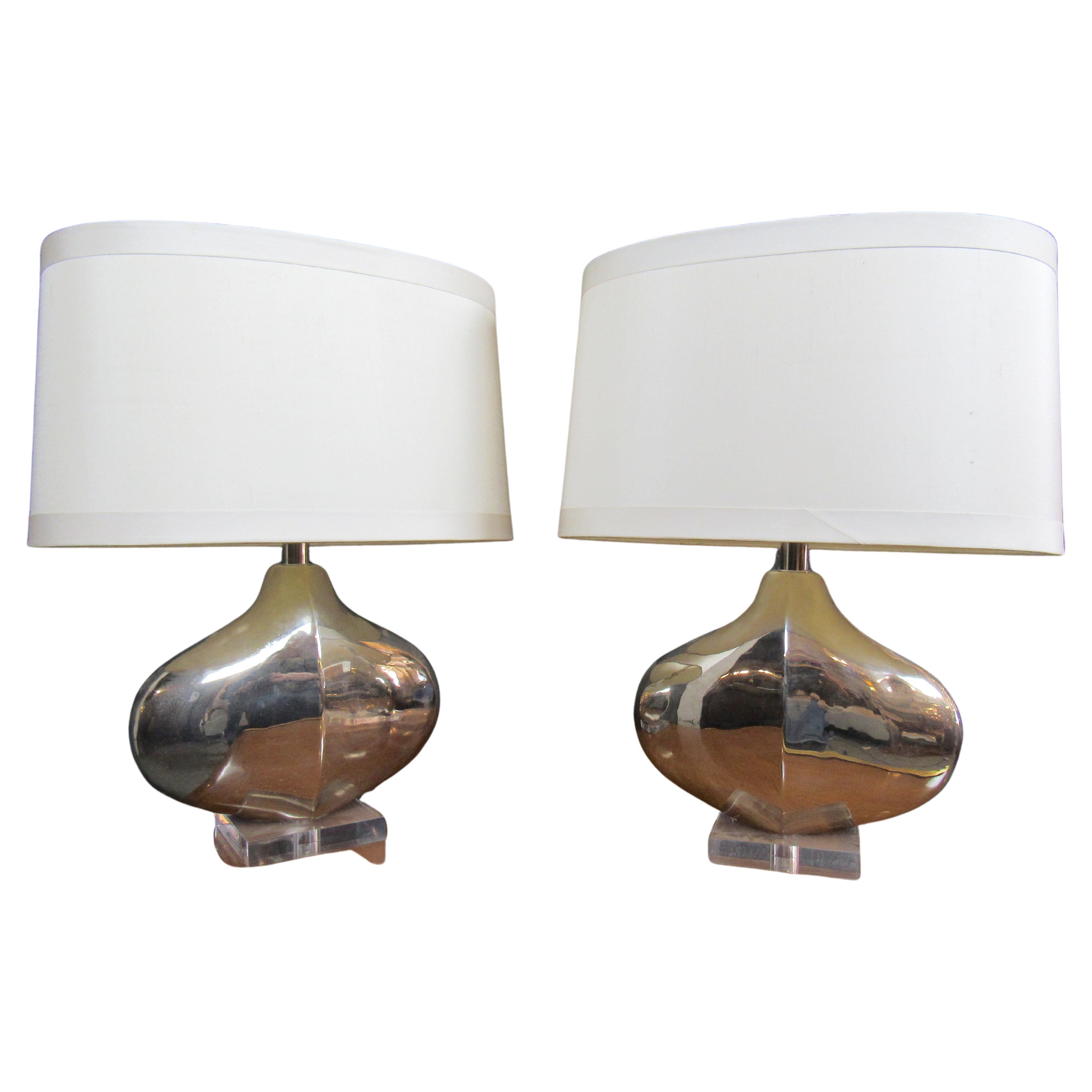 Tanner Kenzie Metal Table Lamps For Sale