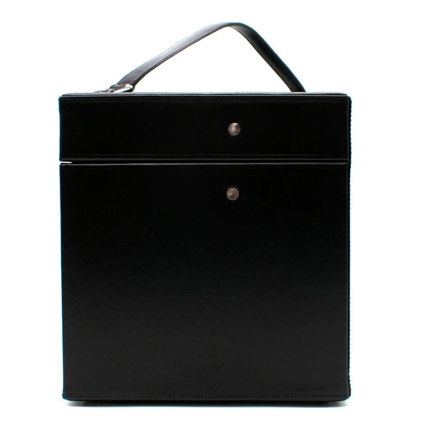 Tanner Krolle Black Leather Vanity Case  In Excellent Condition For Sale In London, GB