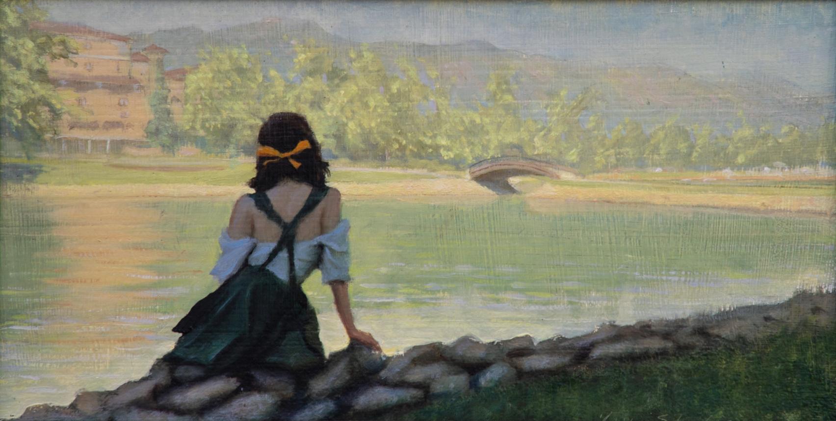 Morning View at the Broadmoor - Realist Painting by Tanner Steed