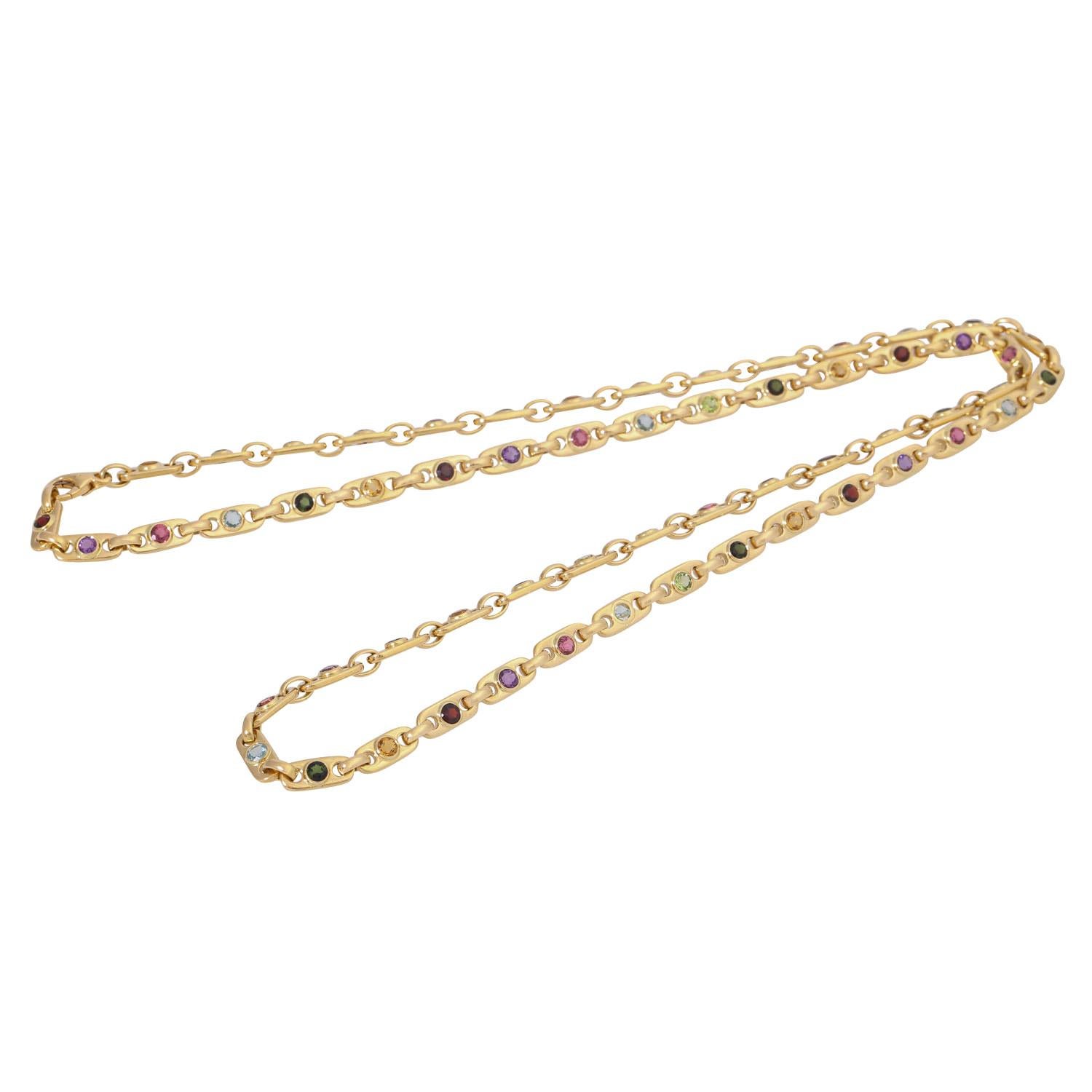 Brilliant Cut Tännler Chain with Numerous Small Gemstones For Sale