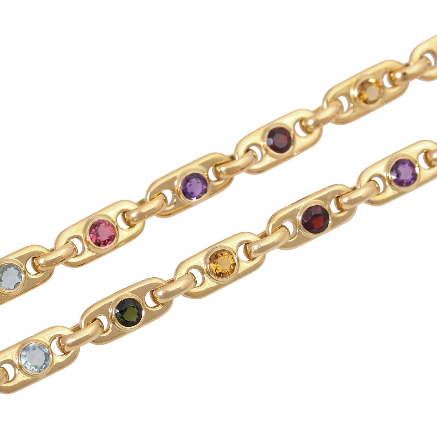 Tännler Chain with Numerous Small Gemstones In Excellent Condition For Sale In Stuttgart, BW