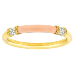 Tannler Coral & Diamond-set Bangle Bracelet