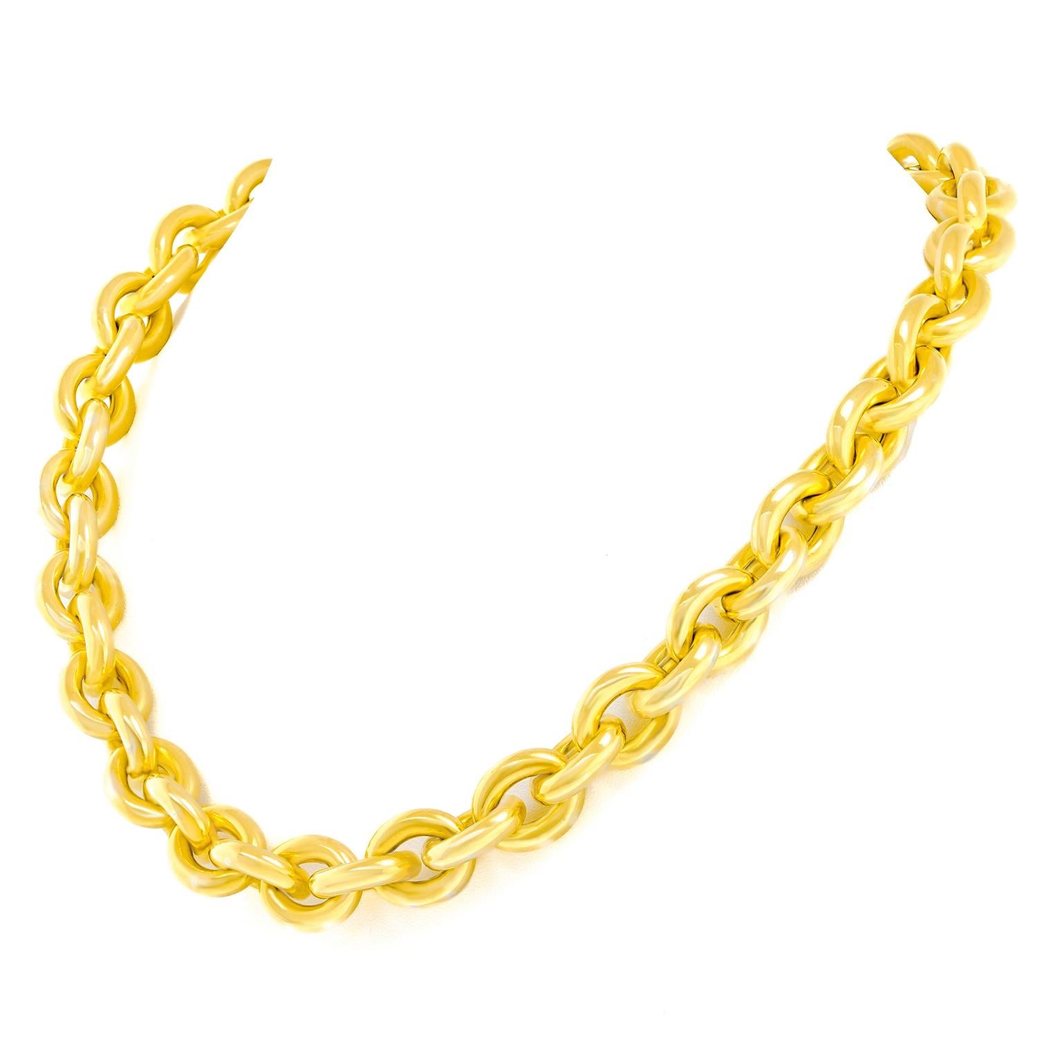 Tannler Large Link Chain Necklace en Excelente estado para la venta en Litchfield, CT