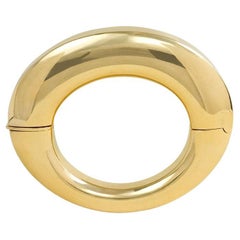 Tännler, Switzerland 1970s Modernist Gold Elliptical Bangle Bracelet