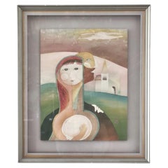 Tano Zenyu Framed Japanese Painting “Shukujitsu” (祝日) 20th Century