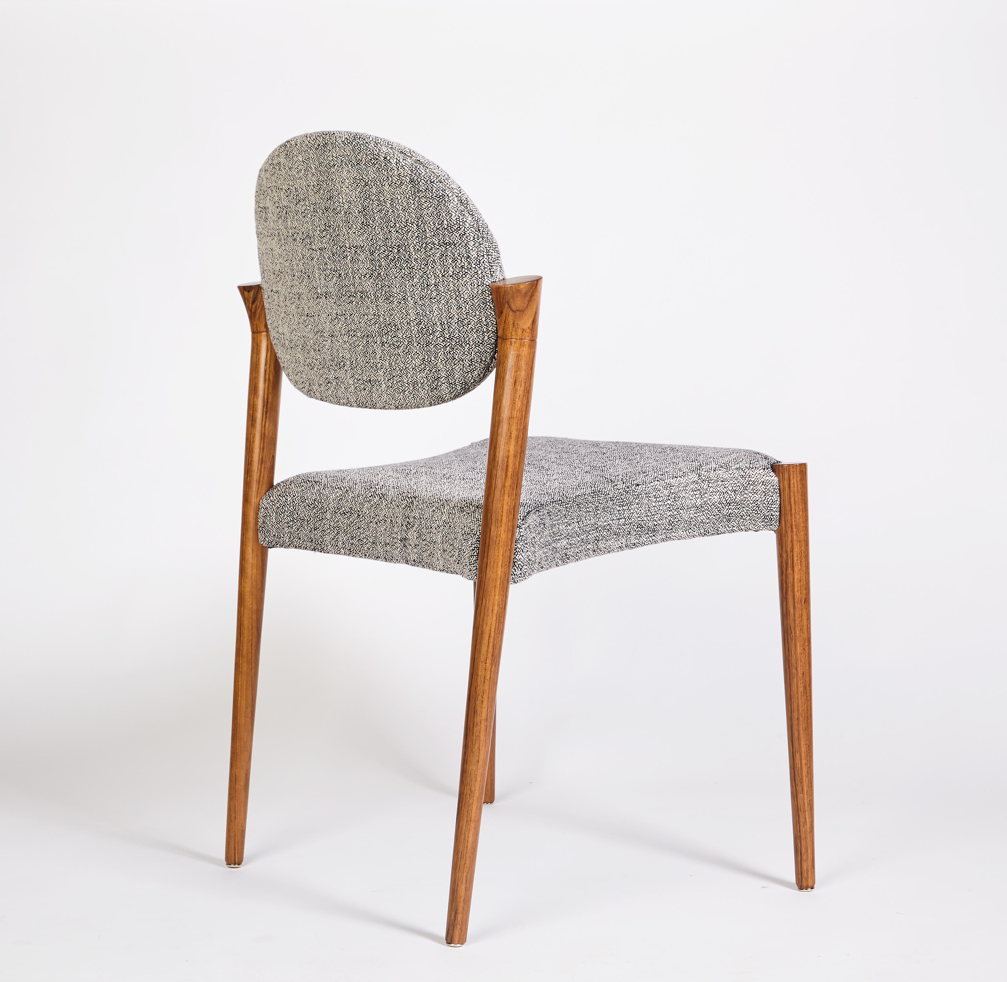 Mid-Century Modern Tanoco Small Chair, in Satin Mutenye Wood, Handcrafted in Portugal by Duistt For Sale