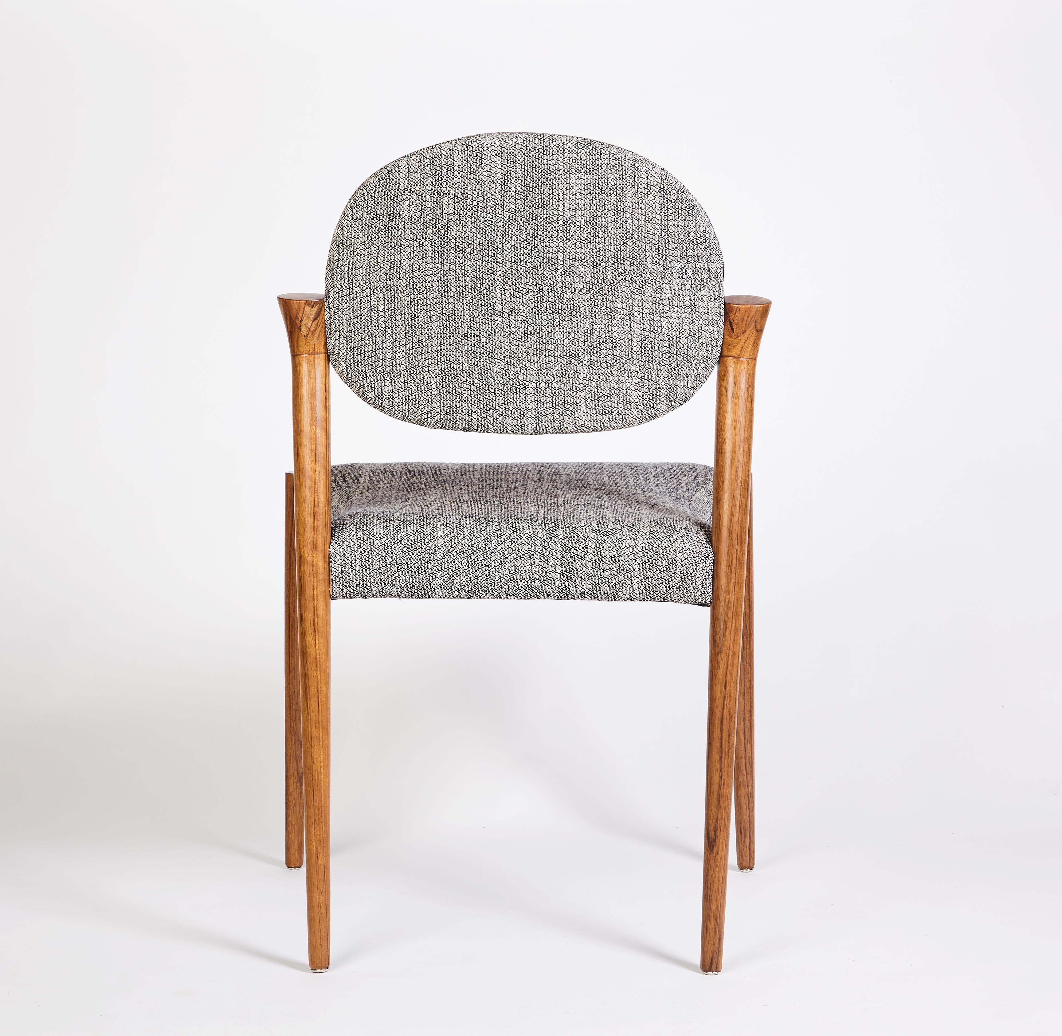 Portuguese Tanoco Small Chair, in Satin Mutenye Wood, Handcrafted in Portugal by Duistt