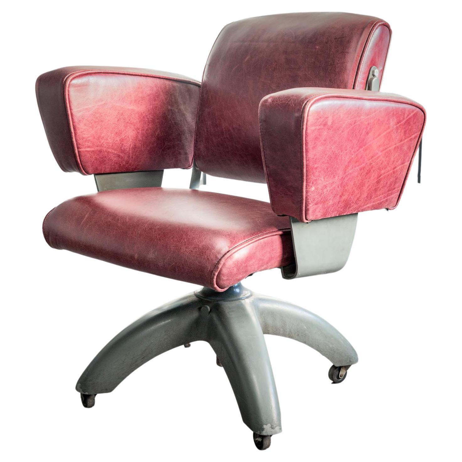 Tansad De Luxe v.26 Red Leather Office Chair For Sale