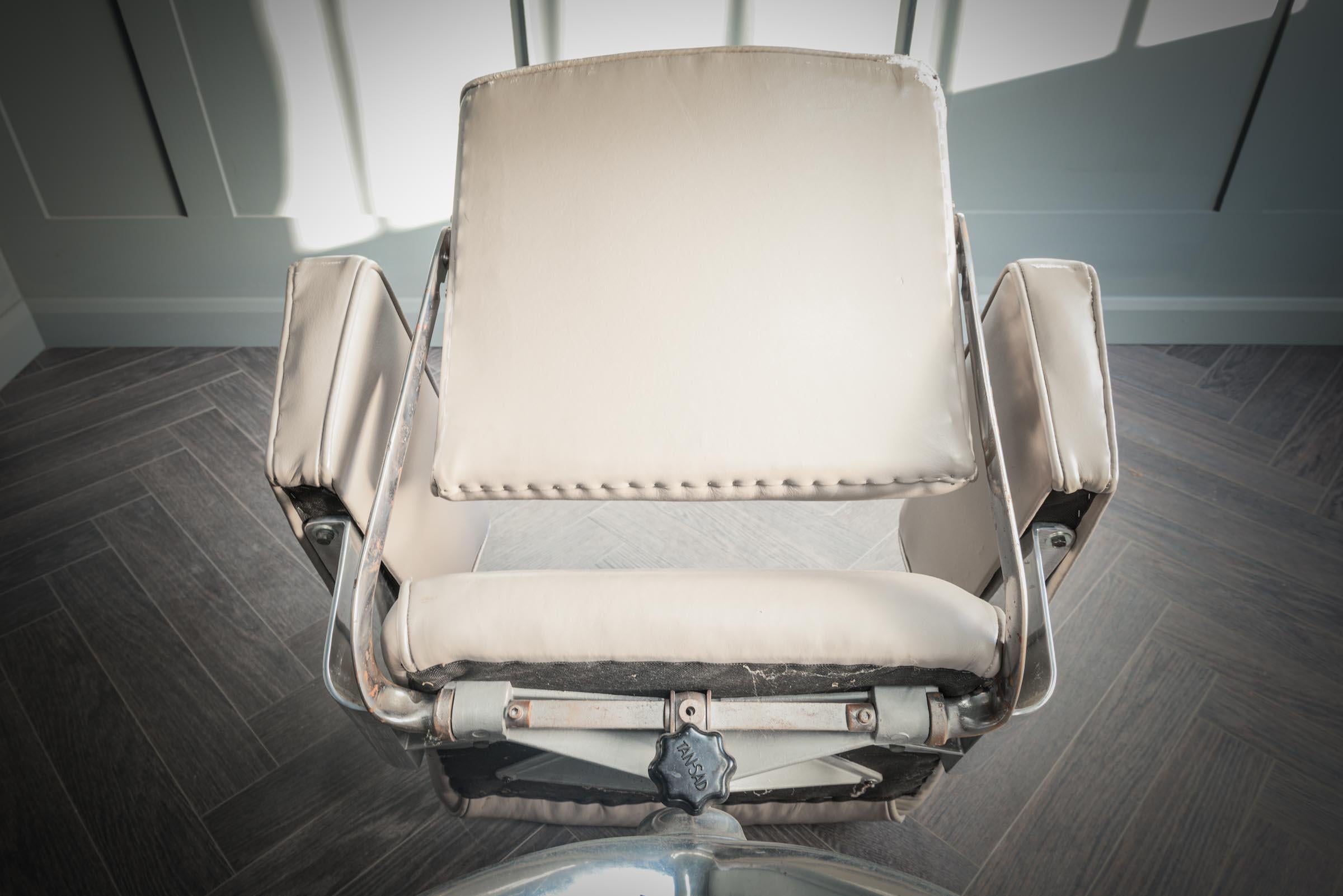 Cuir Chaise de bureau Tansad Modèle De Luxe en cuir gris V.26 en vente