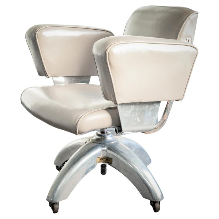 Tansad Model De Luxe V.26 Grey Leather Office Chair For Sale at 1stDibs