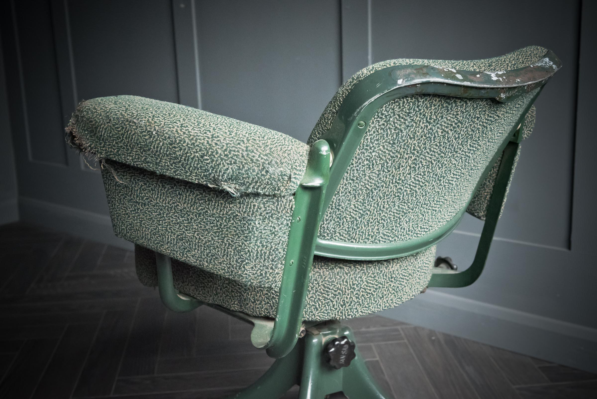20th Century Tansad Office Chair in Original Green Boucle Upholstery For Sale
