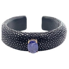 Bracelet de peau de raie Tansanit 14 kt Or Silver pour les gens de mer