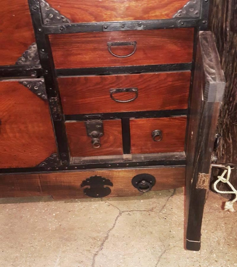 Japanese Cedar / Elm Tansu, Edo Period, Mid18th Century For Sale at