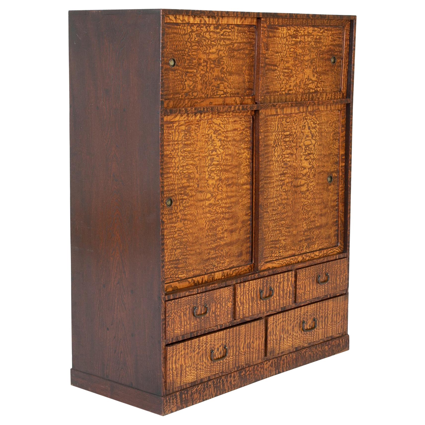 Tansu in Elm Wood Case Cabinet