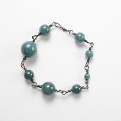 Tantalum & Jadeit Halskette & Armband-Set aus Tantalum