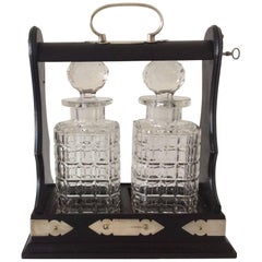 Tantalus Antique with Plated Details and Ebonist Wood