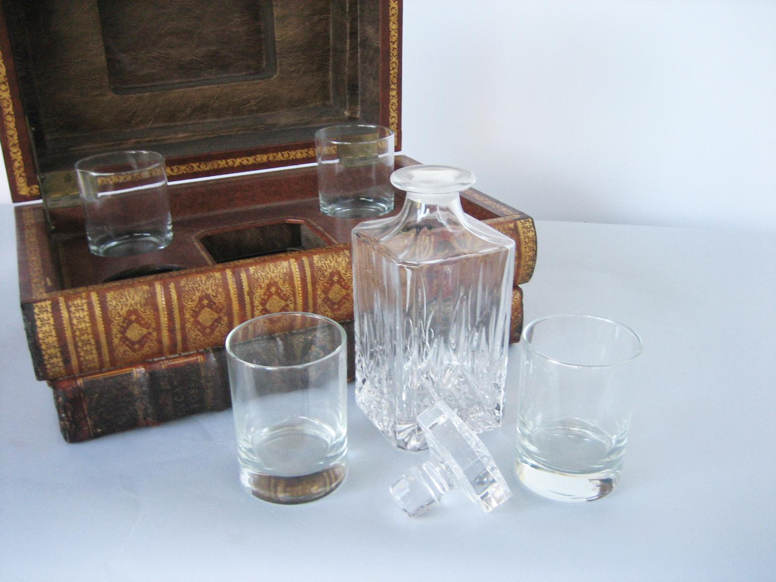 Tantalus Box of Stacked 19th Century Books In Good Condition In West Palm Beach, FL