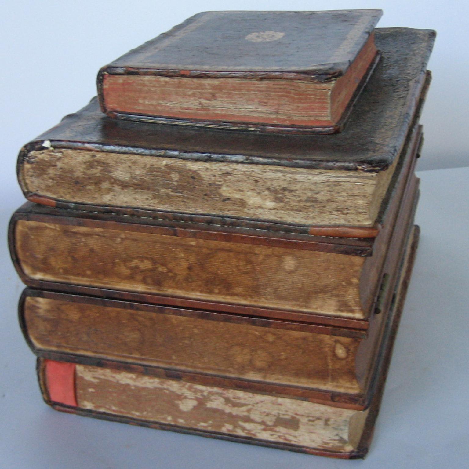 Tantalus Box of Stacked 19th Century Books For Sale 3