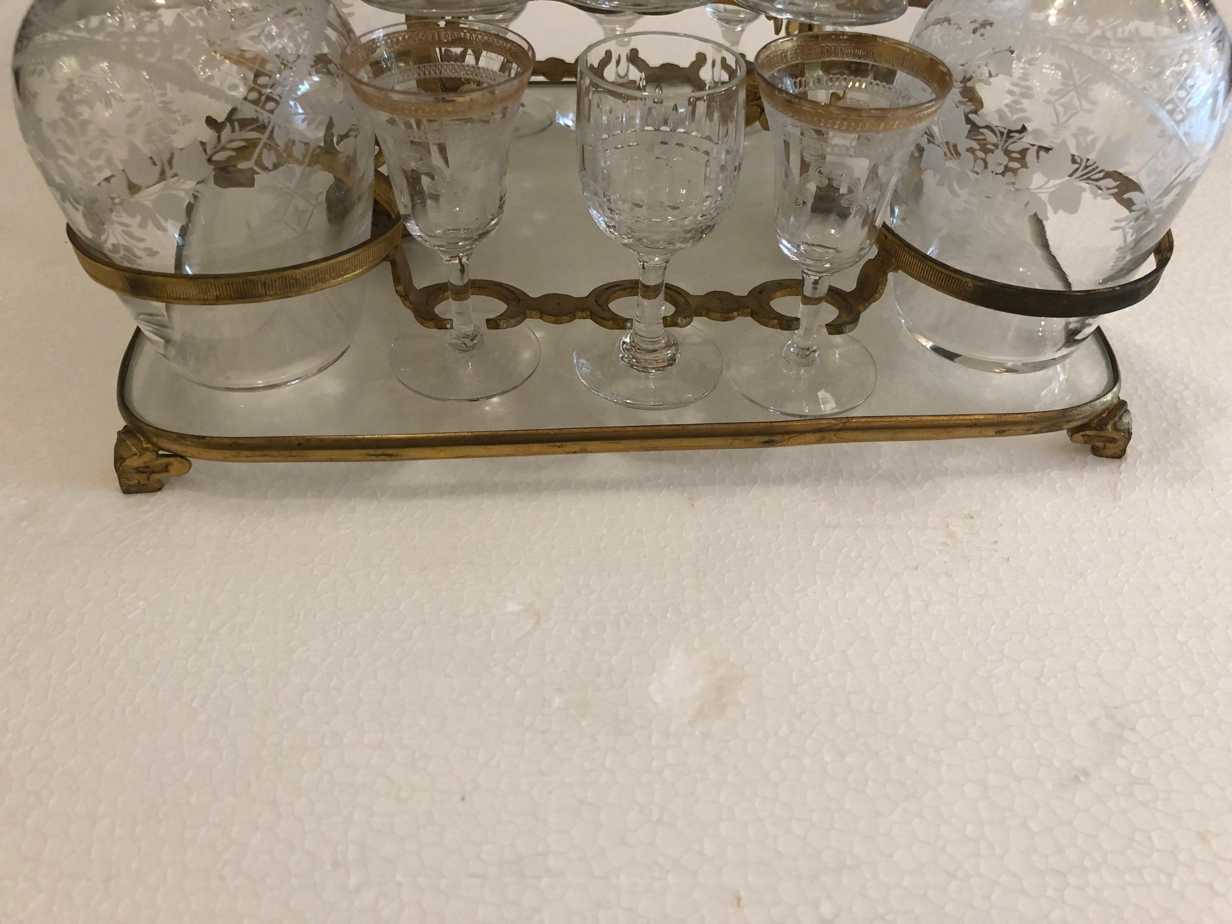 Tantalus Set with Baccarat Glasses In Good Condition For Sale In Dallas, TX