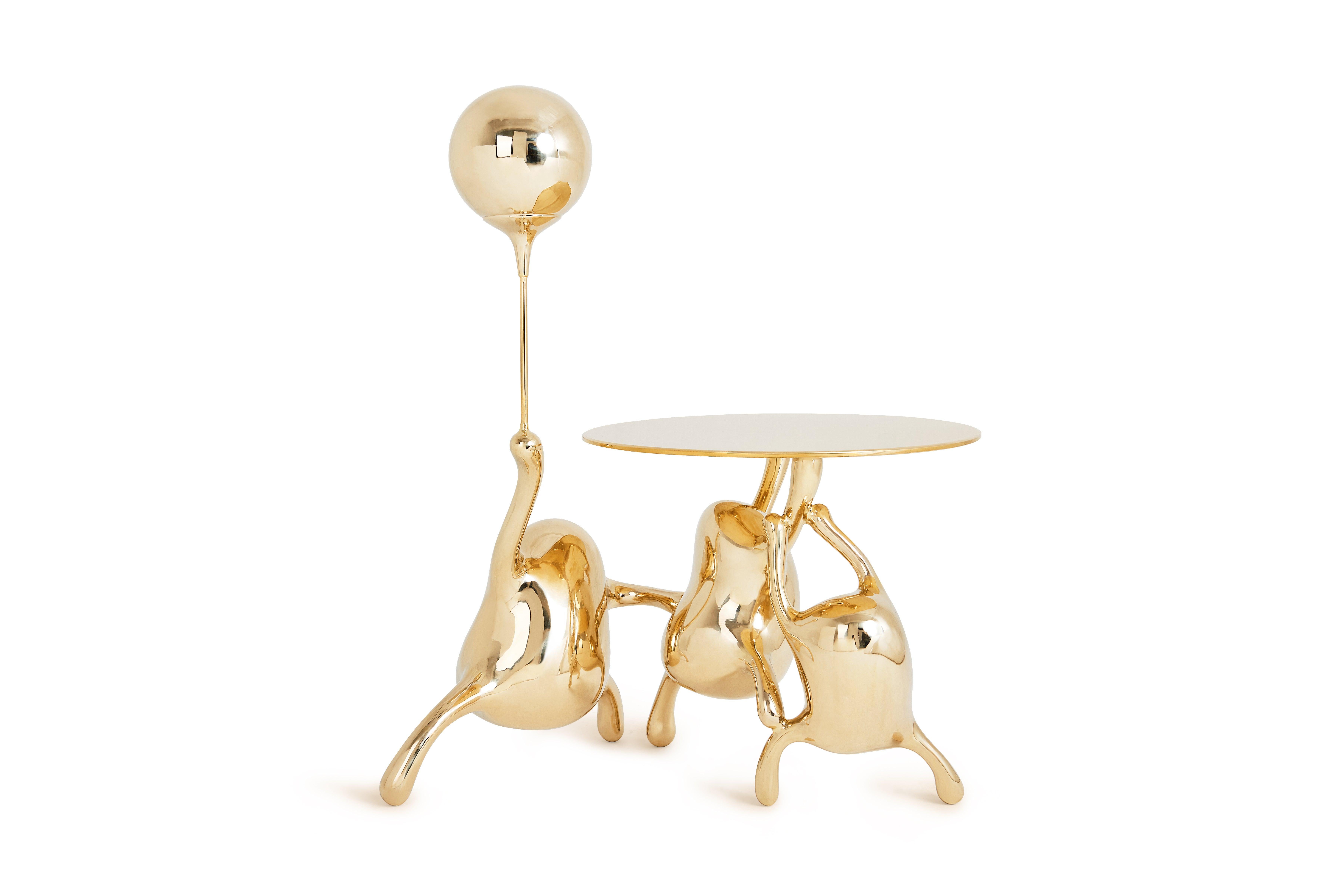 XXIe siècle et contemporain Table d'appoint Tantan avec lampe, bâton de lampe réglable en vente