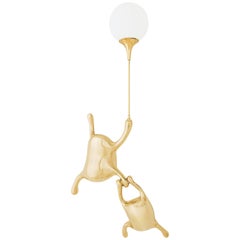 Lampe murale Tantan n°1 en laiton poli par Zhipeng Tan