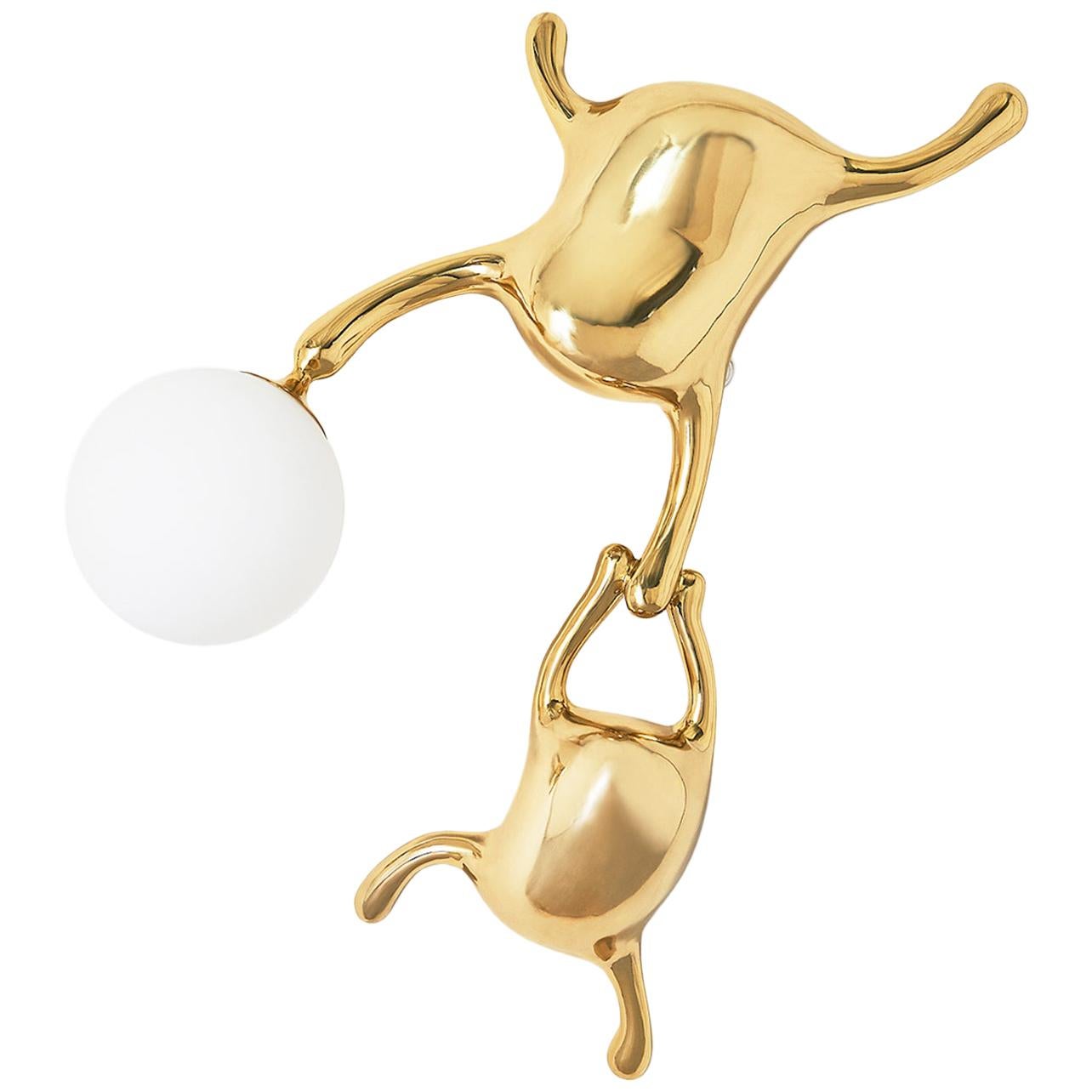 TanTan Wall Lamp No.4 Polished Brass and Glass For Sale