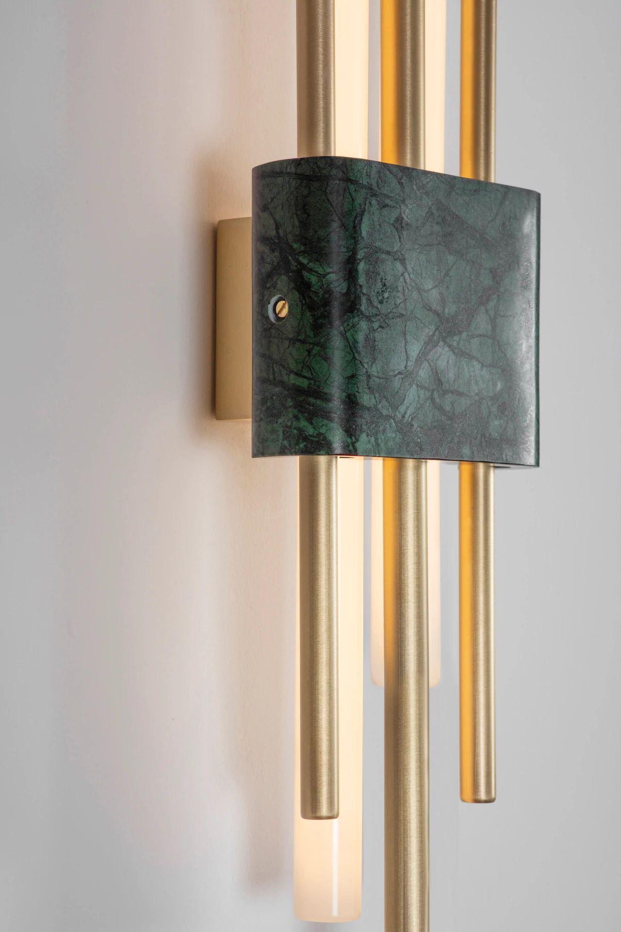 Modern Tanto Wall Light, Double, Black Marble by Bert Frank For Sale