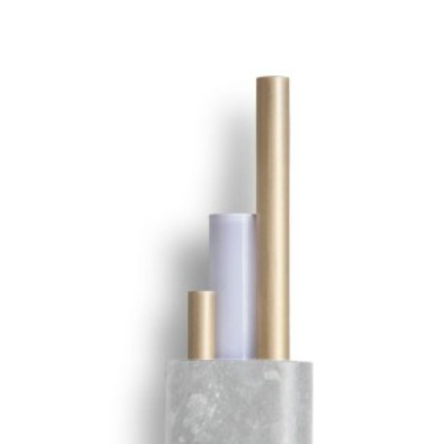 Laiton Applique Tanto double en marbre blanc de Bert Frank en vente