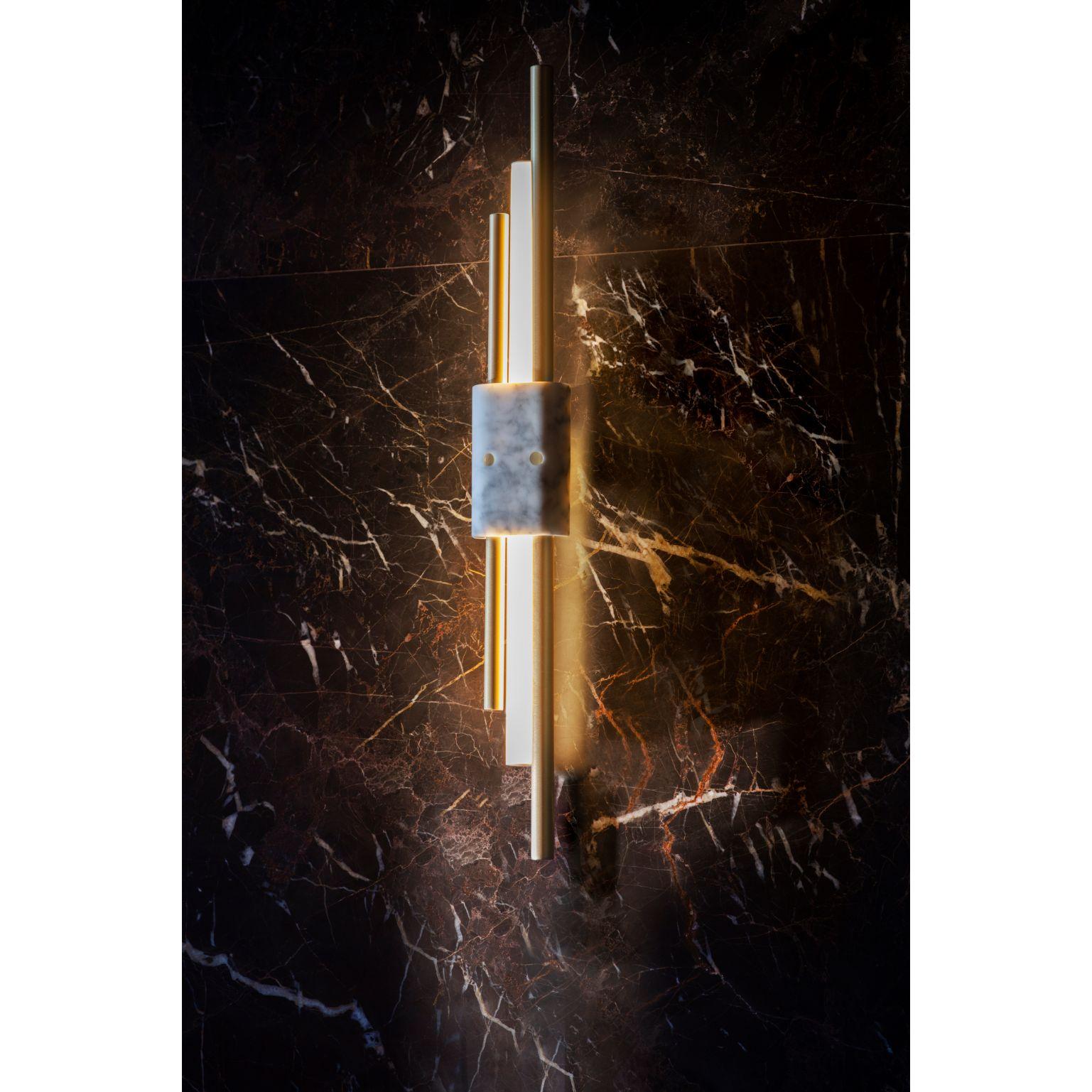 Tanto-Wandleuchte, klein, weiß von Bert Frank (Gebürstet) im Angebot
