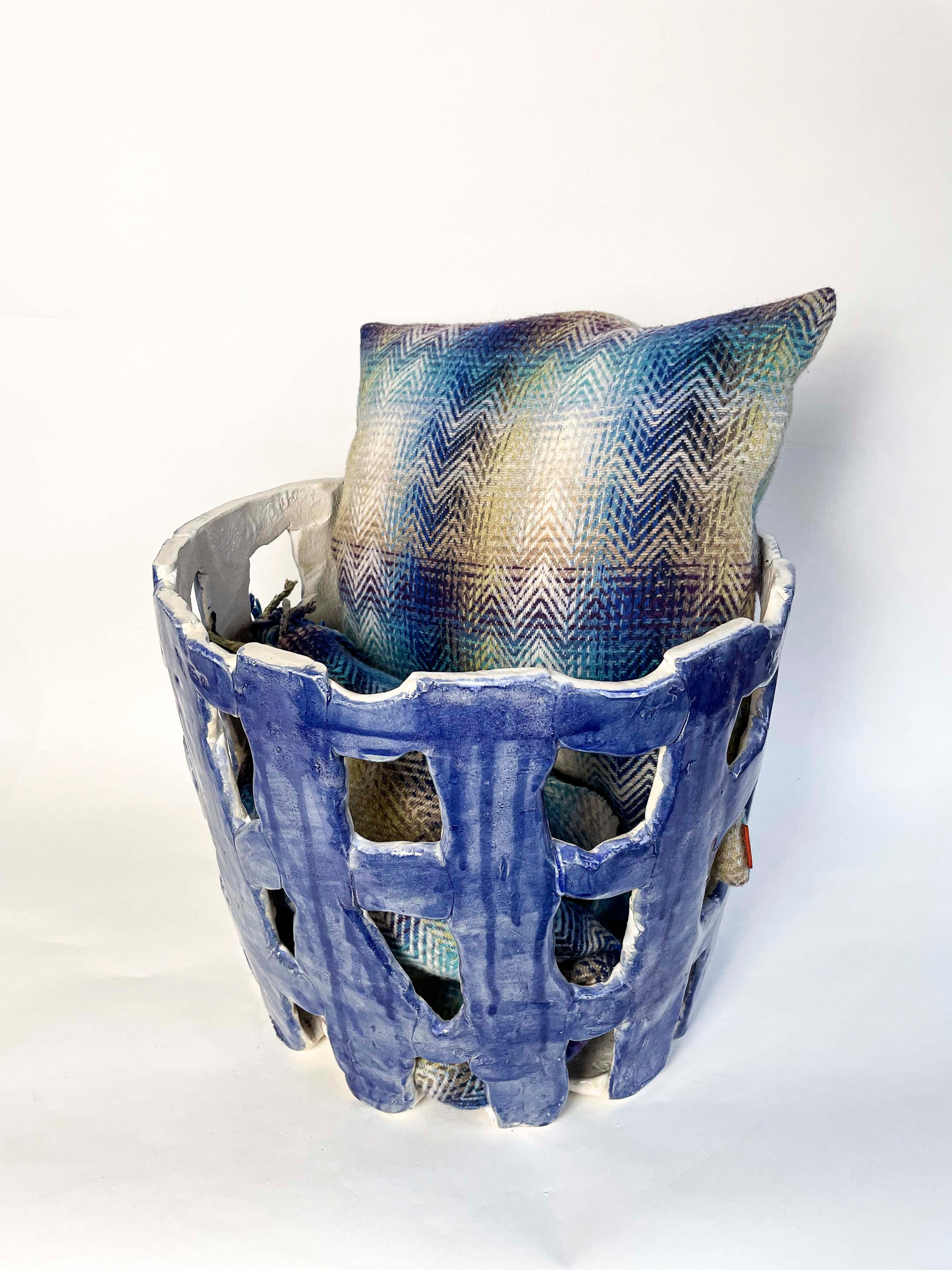 Clay Unique CortoMagDelft ceramic basket For Sale