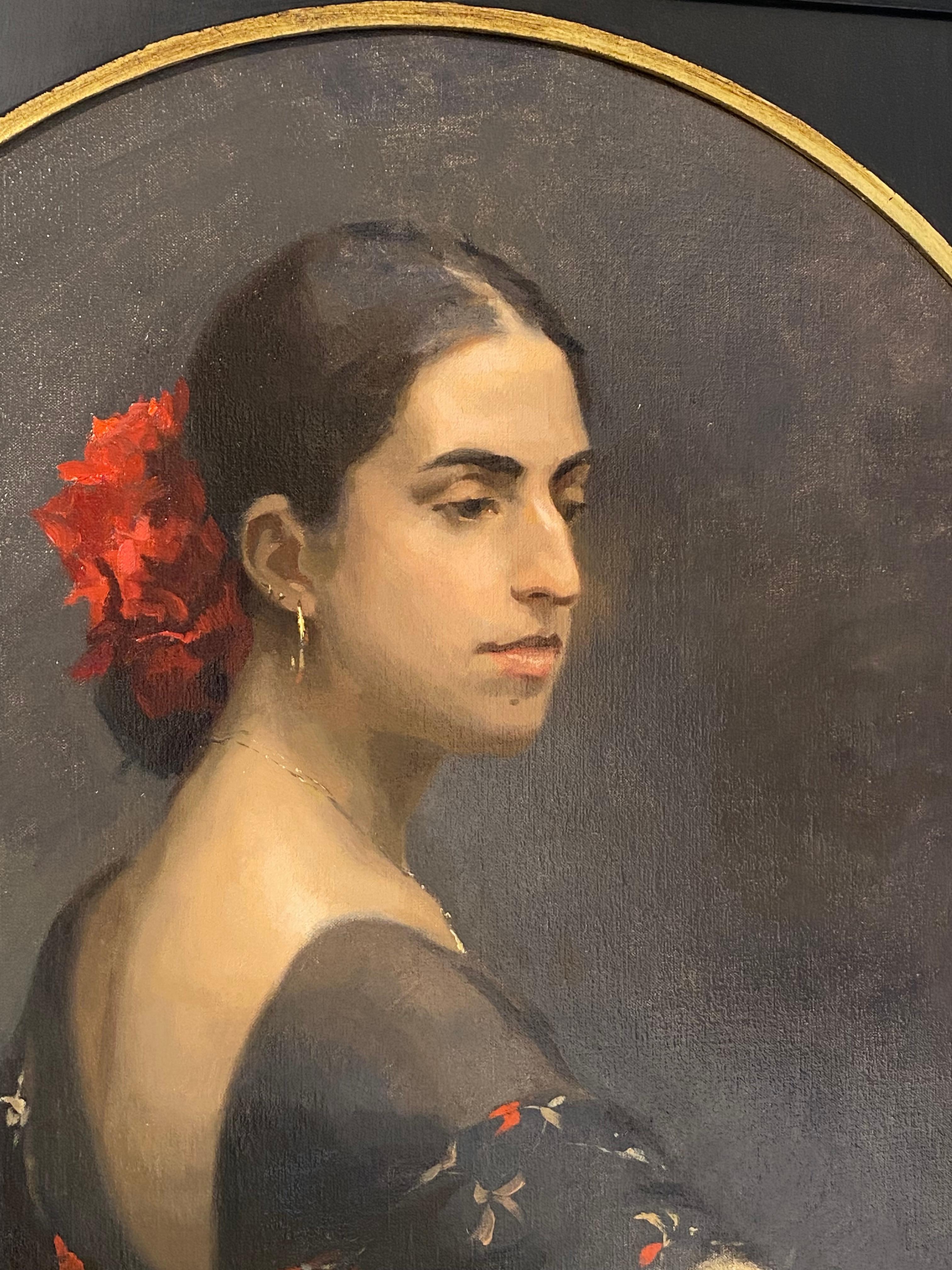Una dama di Siviglia, ritratto classico contemporaneo del XXI secolo - Painting Romantico di Tanvi Pathare