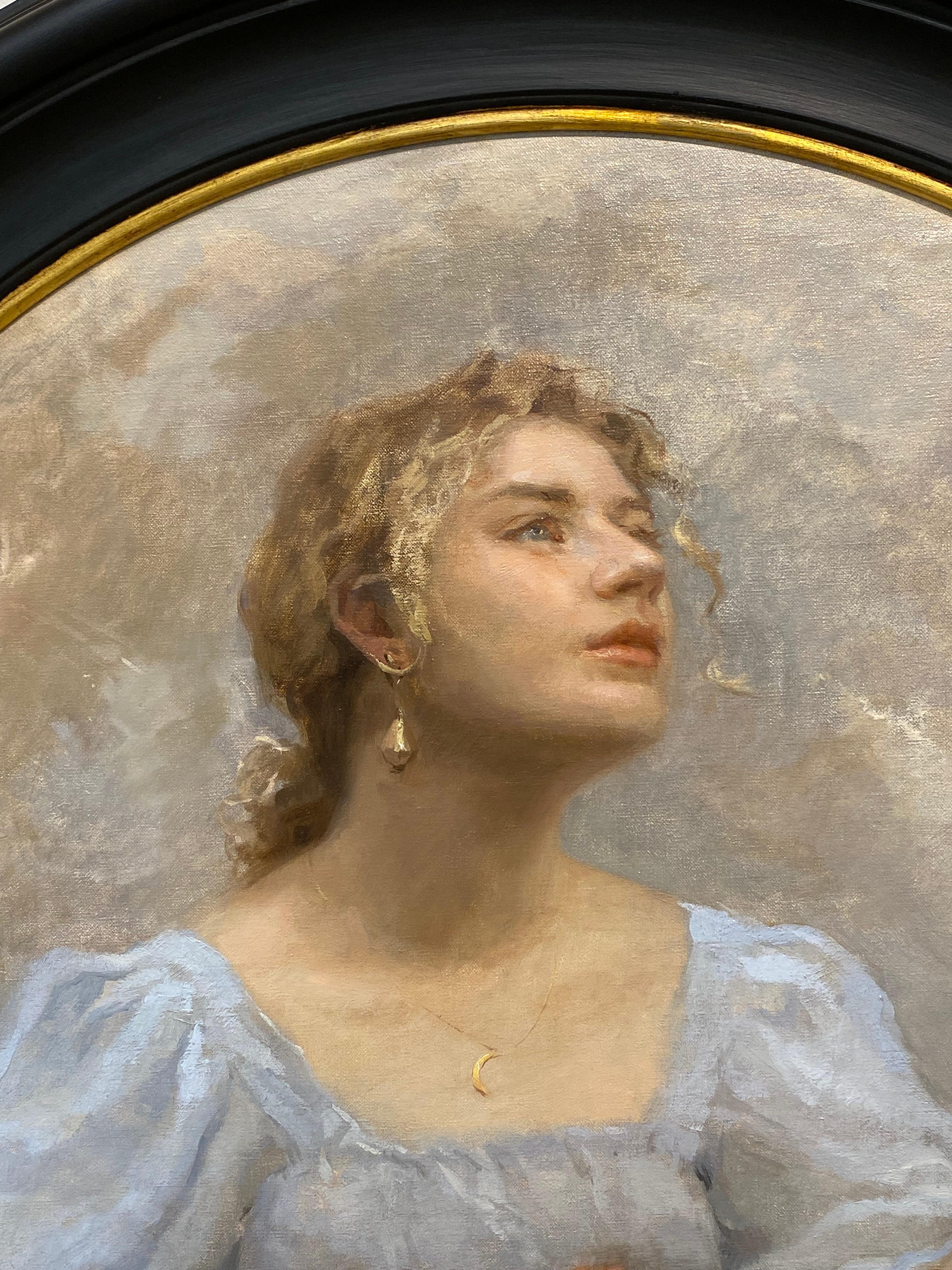Luna, Ritratto classico contemporaneo del XXI secolo - Painting di Tanvi Pathare
