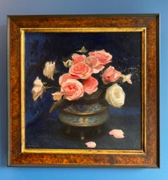 Roses, 21st Century Contemporary Classical still life Painting of Roses