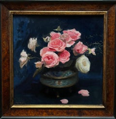 Roses, 21st Century Contemporary Classical still life Painting of Roses
