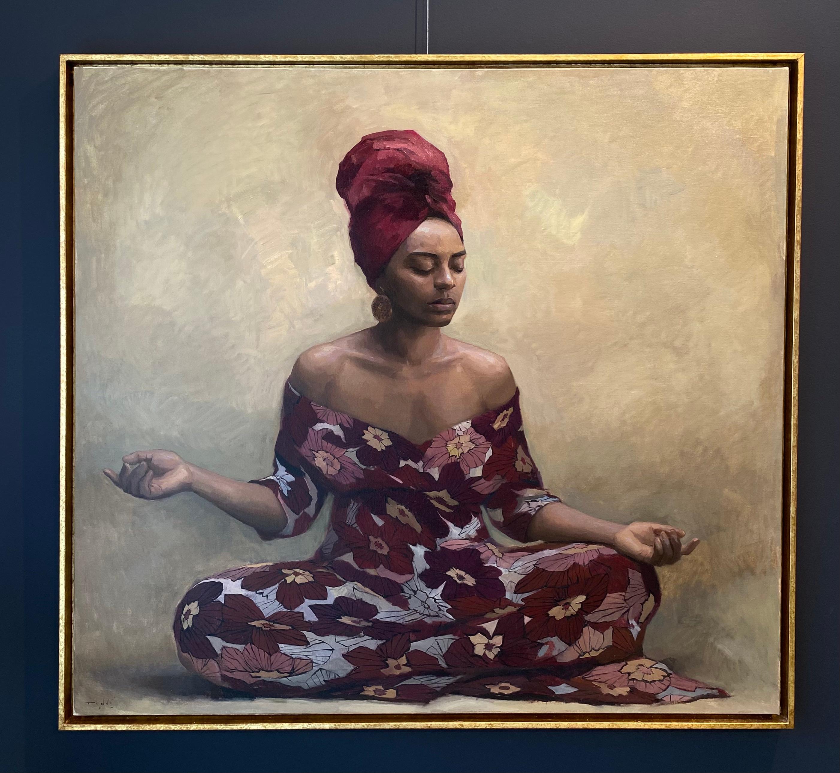 Portrait classique contemporain d'une femme du 21e siècle. - Painting de Tanvi Pathare