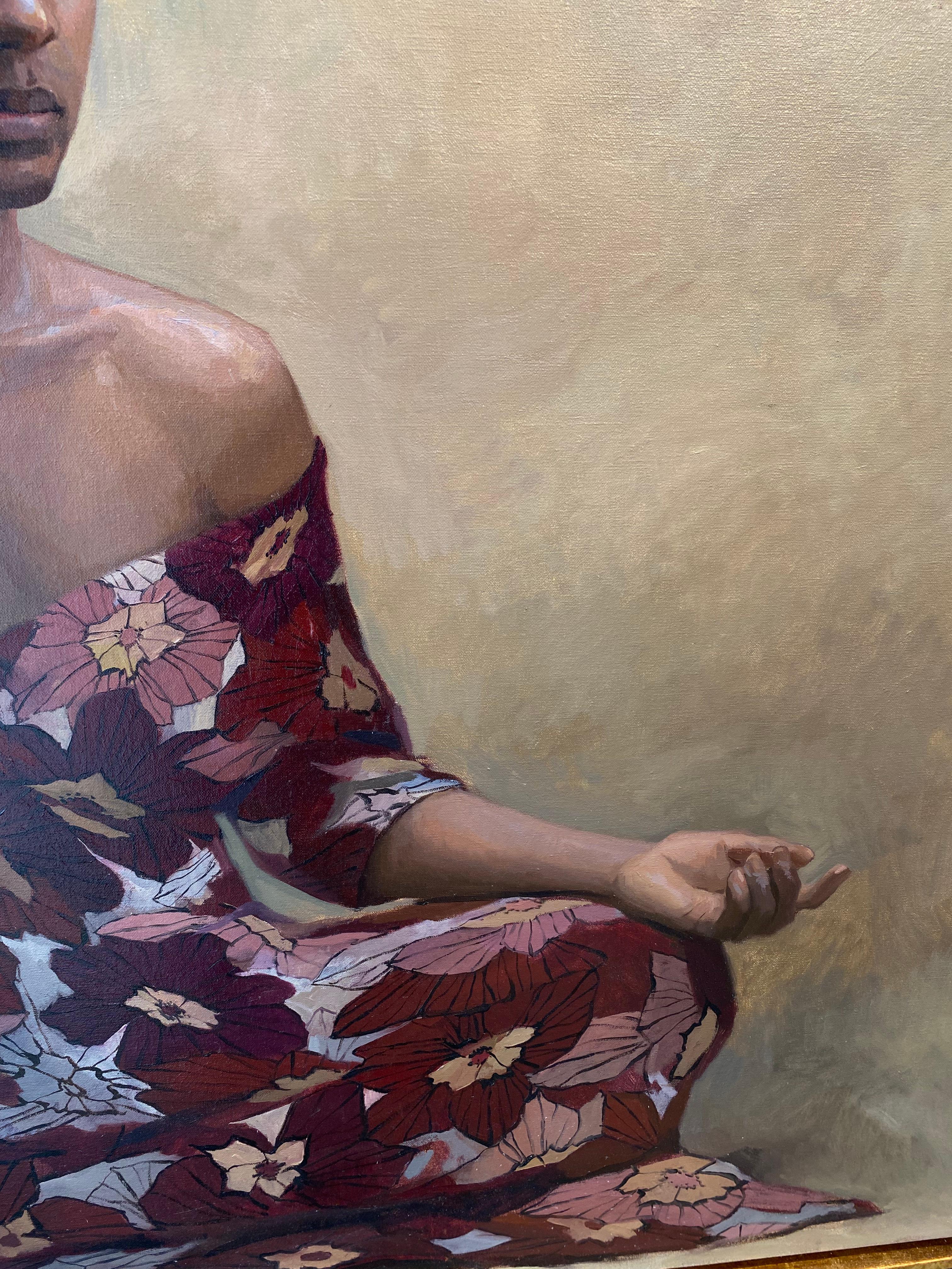 Tanvi Pathare
A l'intérieur
AM Contemporary Florence Portrait painting 
105 x 115 cm huile sur lin (cadre inclus dans le prix) dimensions avec cadre : 110 x 120 cm

Tanvi Pathare, originaire d'Inde, a suivi les cours de Daniela Astone à l'Académie