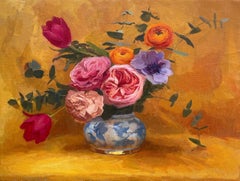 Amarillo- Siglo XXI Pintura clásica contemporánea de bodegones de  Rosas