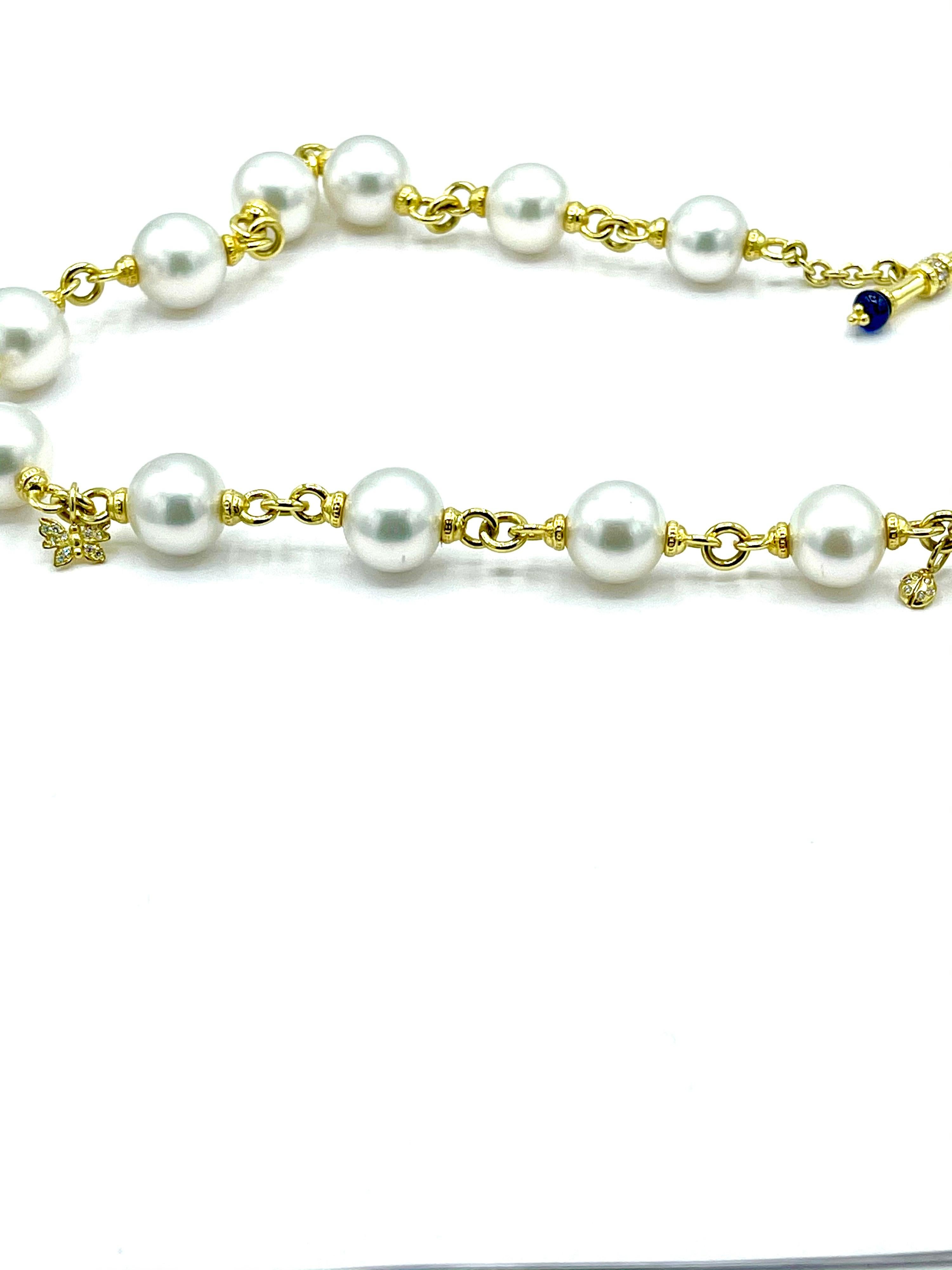 Bead Tanya Farah Cultured Pearl 18 Karat Yellow Gold Necklace