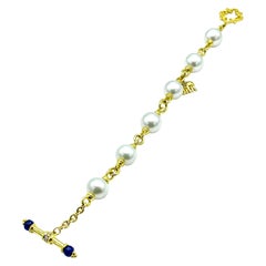 Tanya Farah Cultured Pearl 18 Karat Yellow Gold Bracelet with Toggle