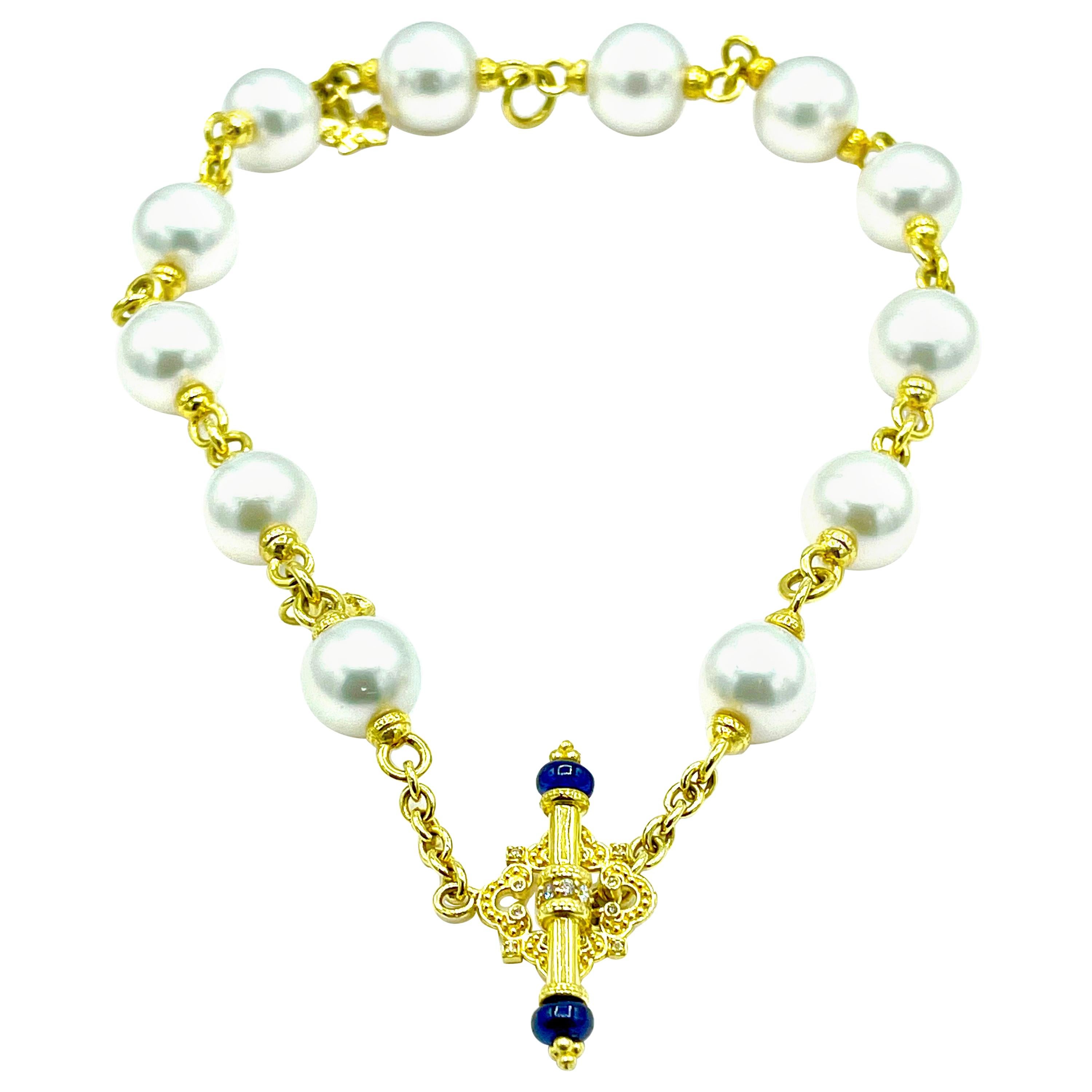 Tanya Farah Cultured Pearl 18 Karat Yellow Gold Necklace