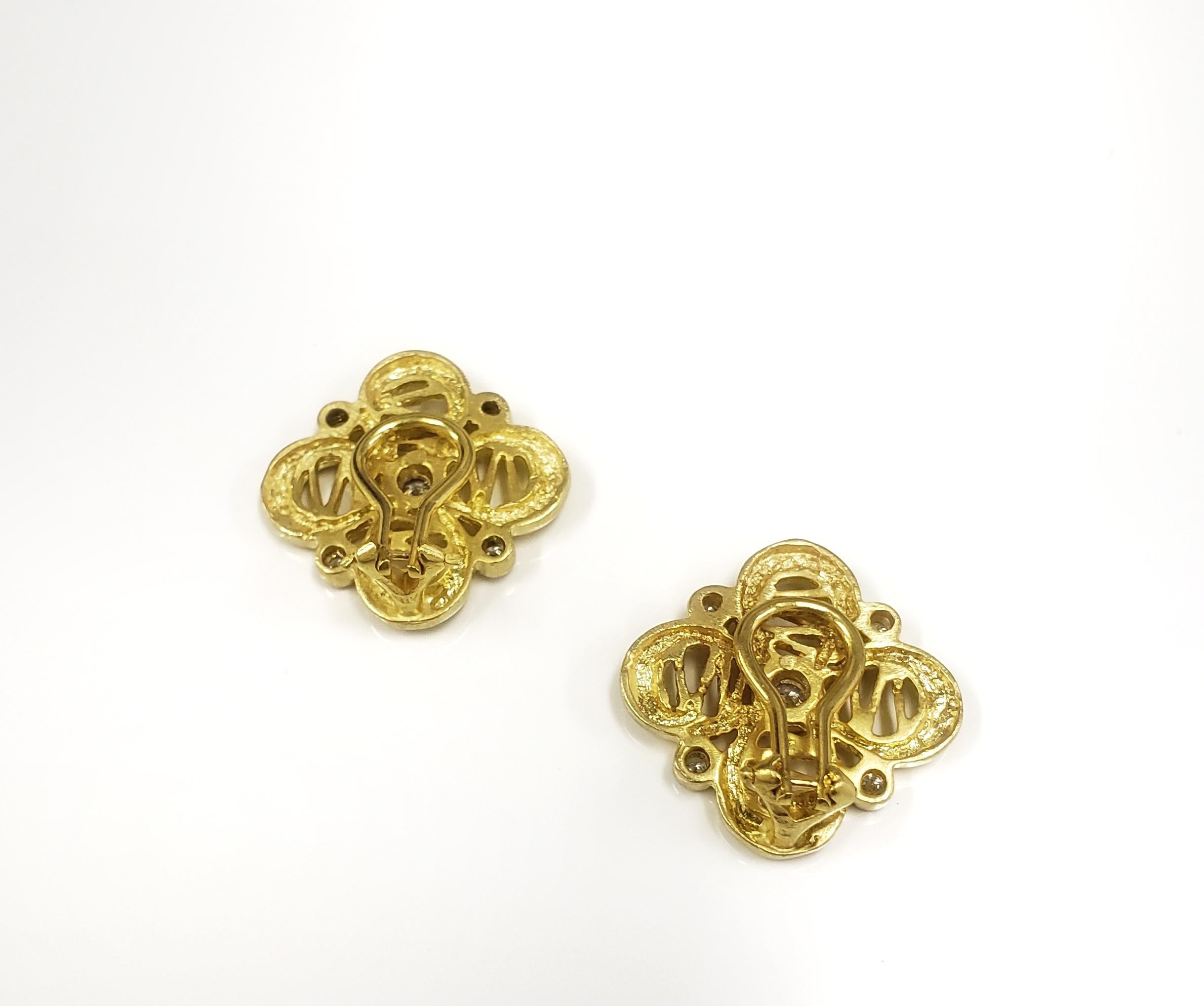 Tanya Farah Diamond Passion Flower Earrings (Kunsthandwerker*in) im Angebot