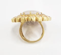 Tanya Farah Marie Antoinette Moonstone and Diamond Cocktail Ring