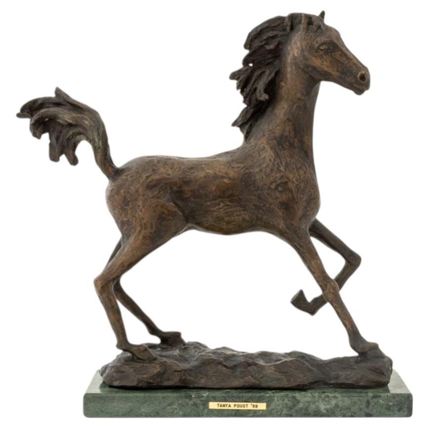 Tanya Poust Horse Patinated Bronze Sculpture, 1969 For Sale