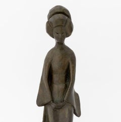 Tanya Poust Standing Geisha Patinated Bronze, 1964
