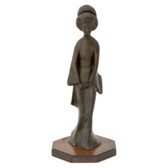 Tanya Poust Standing Geisha Patinated Bronze, 1964