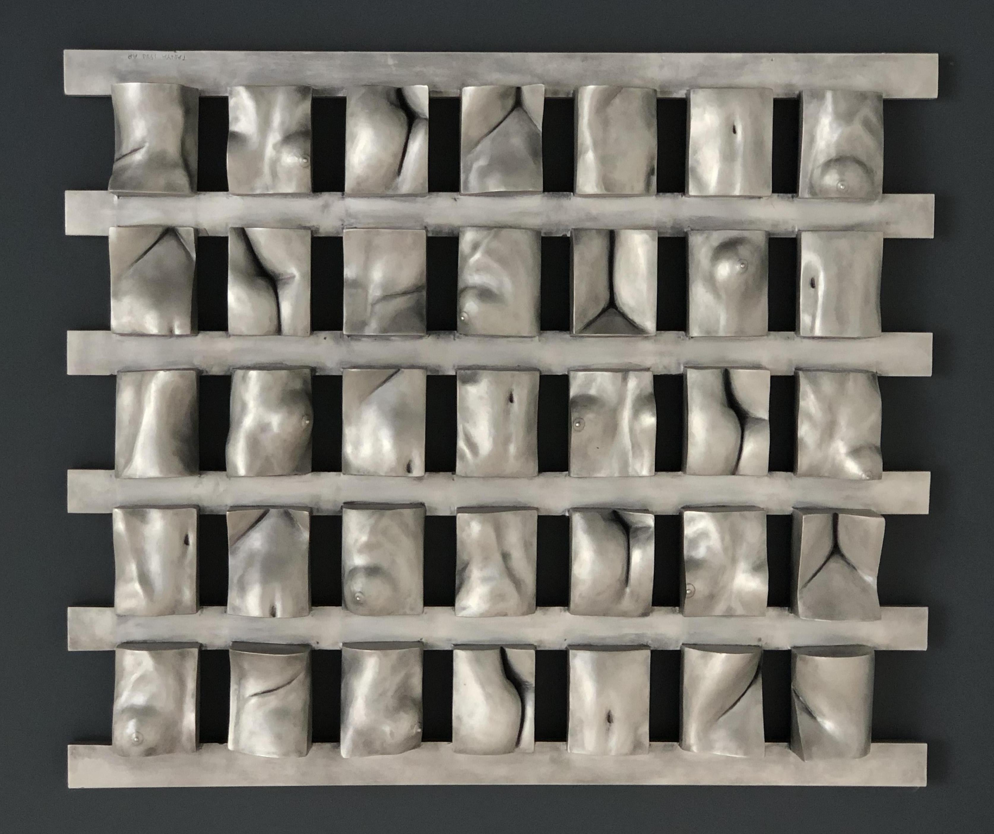 This aluminum wall-mounted sculpture brings together thirty five individually sculpted and cast figurative elements that are then welded to extruded aluminum bars. Produced in a limited edition of 3.

Dimensions:
25 x 29 inches

If you are