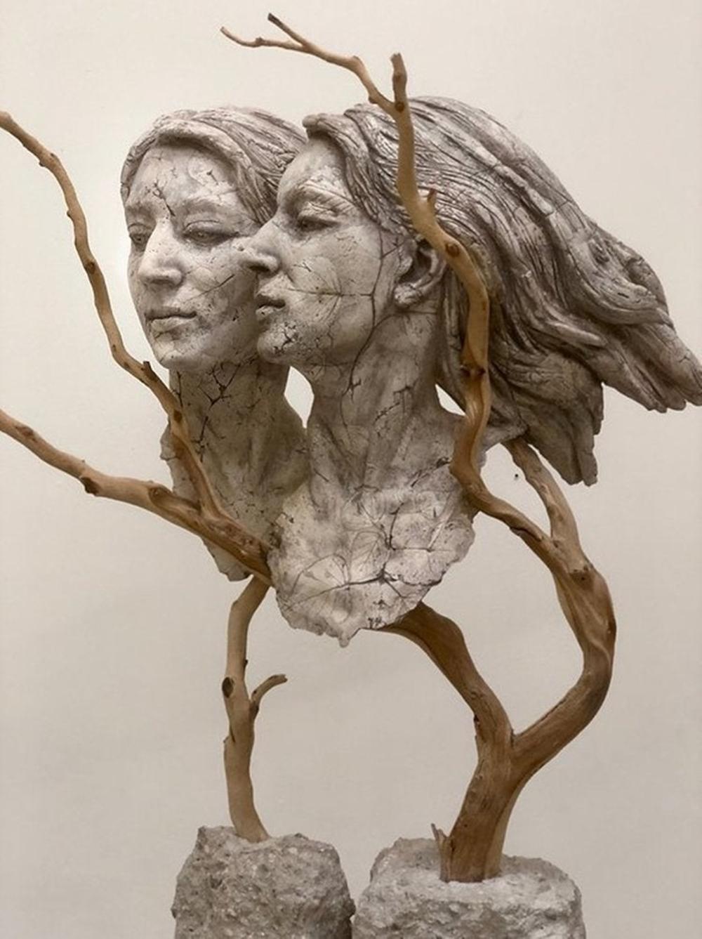 Muse

2017

Ceramic clay, found wood, concrete, India ink, underglaze, birch and sycamore leaves, raw pigments

Measurements:
28.75 x 25 x 9 inches

Hard Wisdom which has her reflecting, as she ages, on her experiences of birth, loss, and