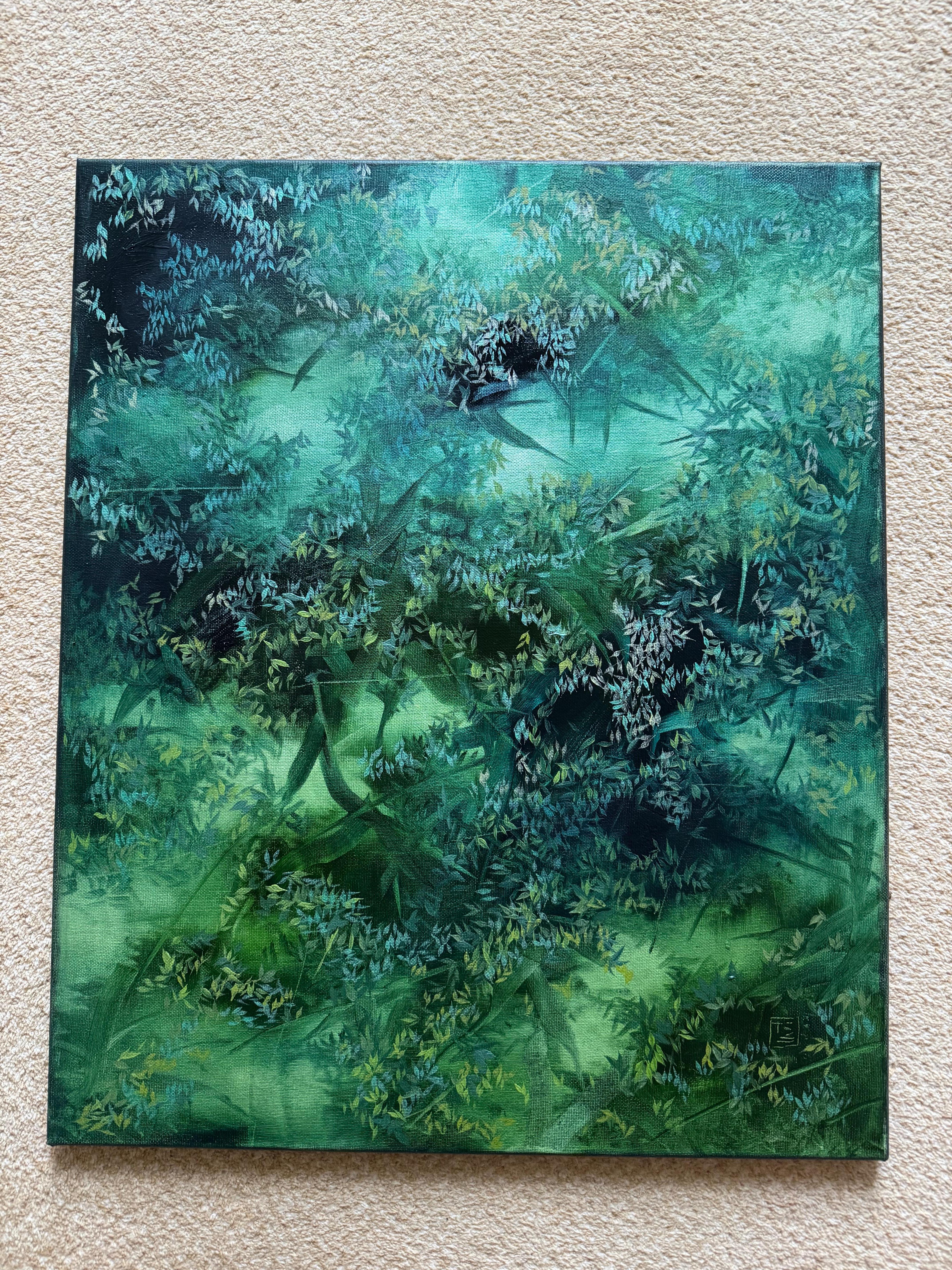 En tant qu'artiste, mon travail est profondément inspiré par la Nature, en particulier par l'herbe vibrante et luxuriante que l'on trouve souvent dans les paysages naturels. La couleur verte, associée à la croissance, au renouveau et à la