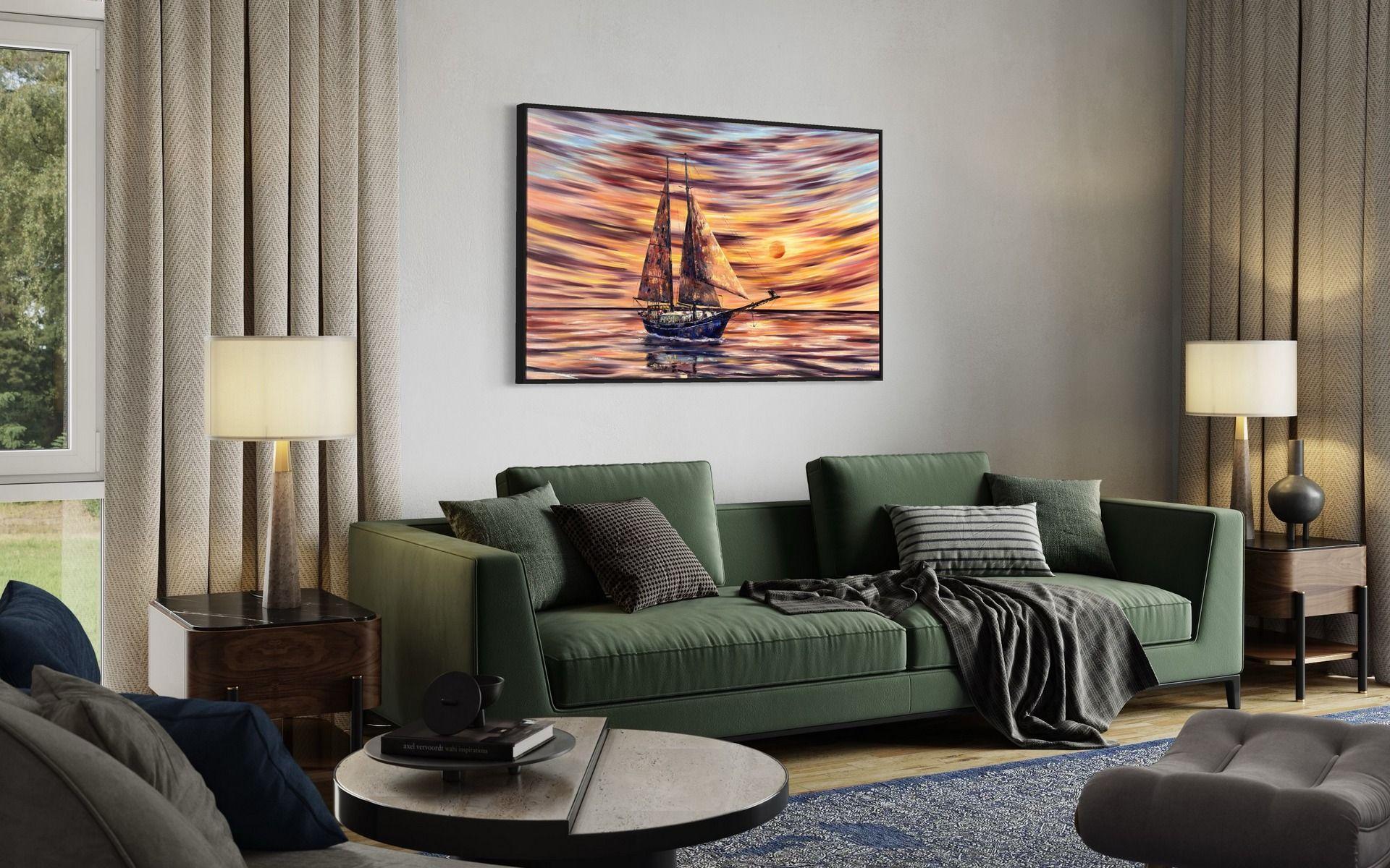 Over the Abyss, Painting, Oil on Canvas - Brown Abstract Painting by Tanya Stefanovich